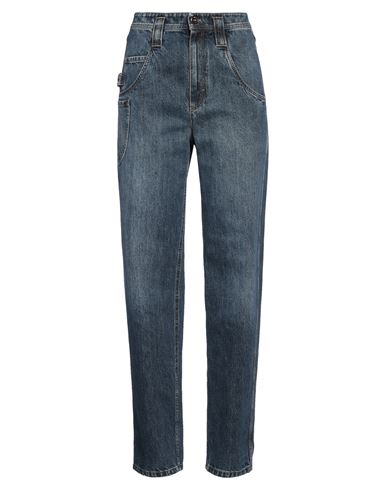Brunello Cucinelli Woman Jeans Blue Size 6 Cotton, Brass In Blue