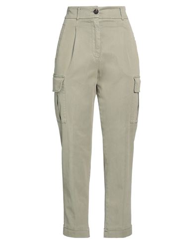 Peserico Easy Woman Pants Sage Green Size 4 Cotton, Tencel, Silk, Elastane In Sage Green
