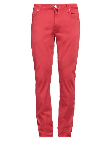 Tramarossa Man Jeans Red Size 32 Cotton, Polyester, Elastane In Red