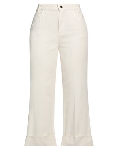 I BLUES I BLUES WOMAN PANTS IVORY SIZE 4 LYOCELL, COTTON 