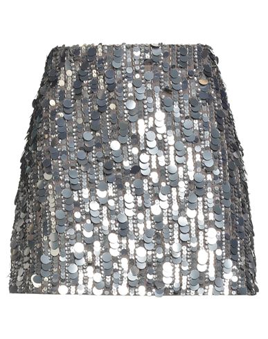 P.a.r.o.s.h P. A.r. O.s. H. Woman Mini Skirt Grey Size M Polyamide, Elastane, Pvc - Polyvinyl Chloride In Metallic