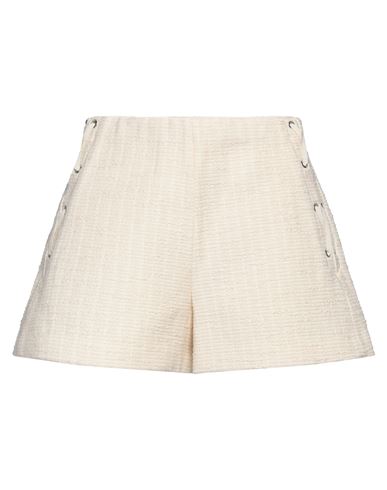 MAJE MAJE WOMAN SHORTS & BERMUDA SHORTS CREAM SIZE 8 COTTON, ACRYLIC, POLYESTER, POLYAMIDE 