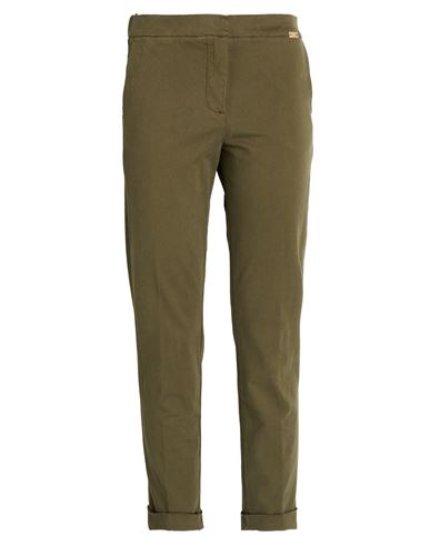 Teleria Zed Woman Pants Military Green Size 27 Cotton, Modal, Elastane In Gray