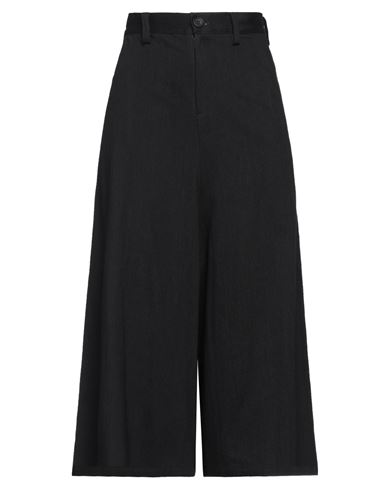Yohji Yamamoto Asymmetric Cotton Culottes In Black