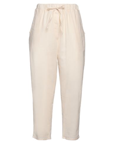 ALESSIA SANTI ALESSIA SANTI WOMAN PANTS IVORY SIZE 6 LINEN, COTTON 