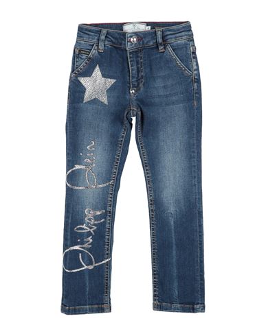 Philipp Plein Toddler Girl Jeans Blue Size 6 Cotton, Elastomultiester, Elastane In Blue