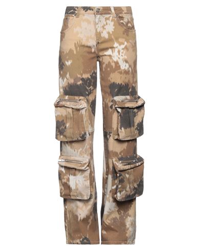 Blumarine Camouflage Print Cargo Trousers In Beige