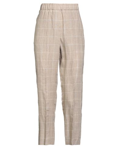 Peserico Woman Pants Beige Size 2 Linen In Gray