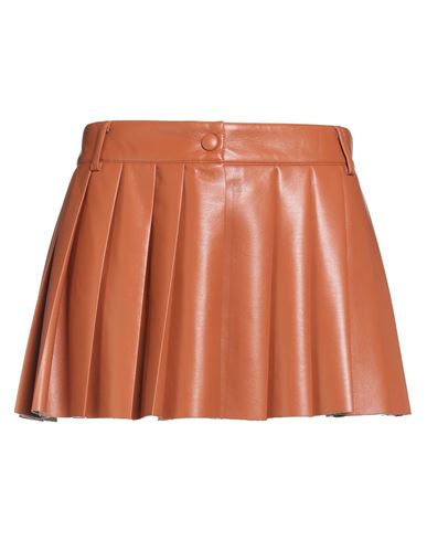 Jucca Woman Mini Skirt Brown Size 6 Polyester, Polyurethane