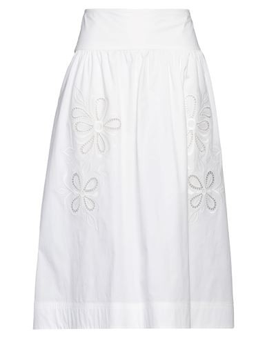 Shop Boutique Moschino Woman Midi Skirt White Size 6 Cotton, Elastane