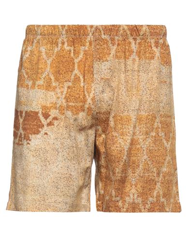 Paura Man Shorts & Bermuda Shorts Marigold Size L Viscose In Yellow
