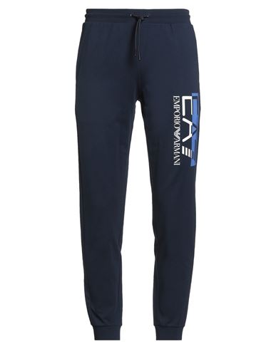 Ea7 Man Pants Navy Size 3xl Cotton, Elastane In Blue