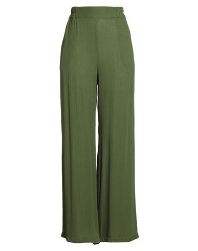 Momoní Woman Pants Green Size 8 Viscose, Wool In Green