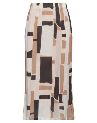 Alysi Woman Midi Skirt Beige Size 4 Modal, Wool In Beige