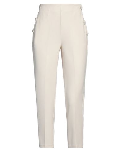 Vicolo Woman Pants Cream Size L Polyester, Elastane In White