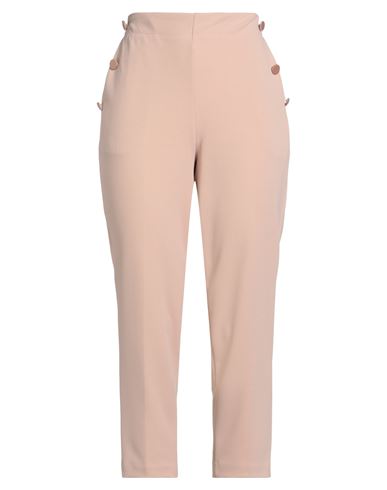 Vicolo Woman Pants Beige Size L Polyester, Elastane In Pink