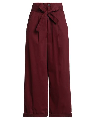 Pinko Woman Pants Burgundy Size 4 Cotton, Linen In Brown