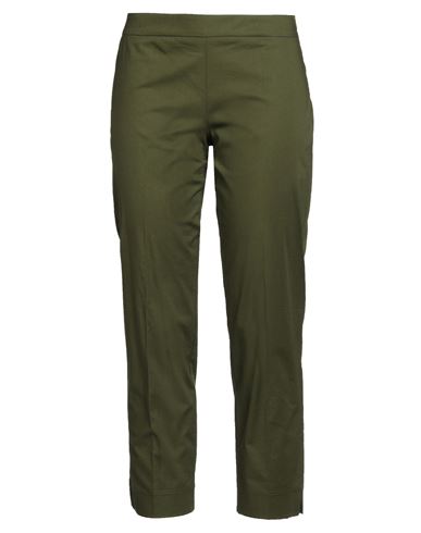 Maria Bellentani Woman Pants Military Green Size 8 Cotton, Elastane In Green