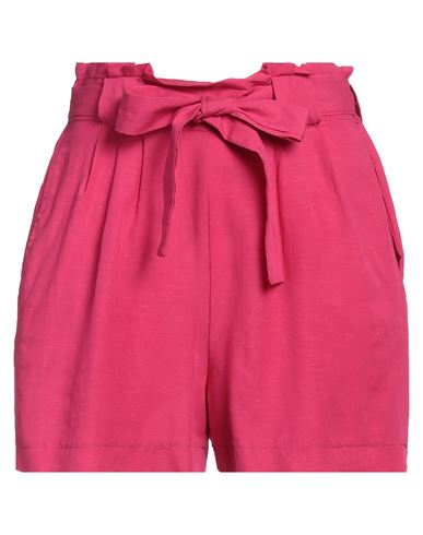 Shop Futur3 Woman Shorts & Bermuda Shorts Magenta Size S Viscose, Linen