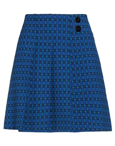Simona Corsellini Woman Mini Skirt Bright Blue Size M Polyester, Viscose, Elastane In Blue