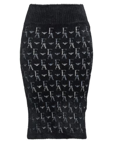 Emporio Armani Woman Midi Skirt Black Size 6 Polyamide, Viscose, Polyester In Black