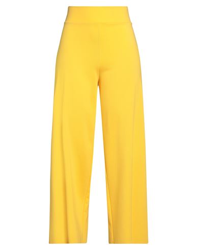 MARIA BELLENTANI MARIA BELLENTANI WOMAN PANTS YELLOW SIZE 8 VISCOSE, POLYAMIDE, ELASTANE 
