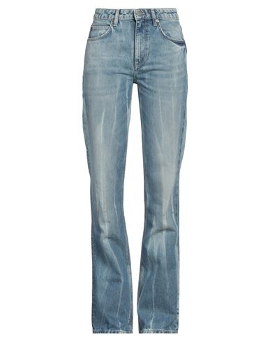 Guess Woman Denim Pants Blue Size 28w-30l Cotton In Blue