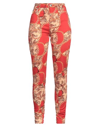 Marciano By Guess Woman Pants Tomato Red Size 32 Cotton, Elastane In Tomato Red