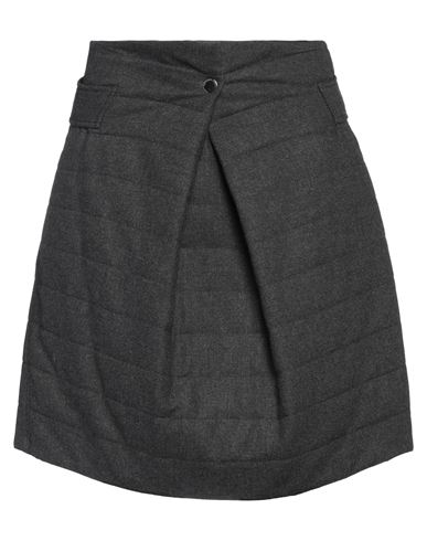 Shop Emporio Armani Woman Mini Skirt Lead Size 8 Polyester, Viscose, Wool, Elastane In Grey