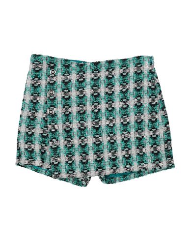 Versace Young Toddler Girl Shorts & Bermuda Shorts Green Size 6 Virgin Wool, Metallic Polyester, Pol In Green