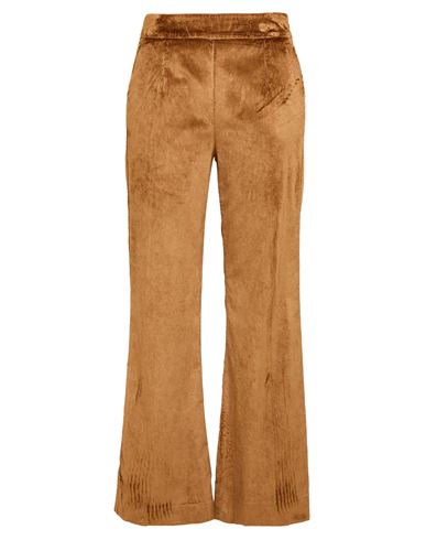 Alessia Santi Woman Pants Camel Size 6 Viscose, Cotton, Polyester, Elastane, Silk In Beige