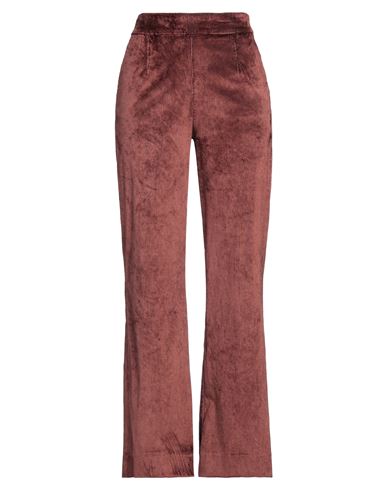 Shop Alessia Santi Woman Pants Brown Size 4 Viscose, Cotton, Polyester, Elastane, Silk