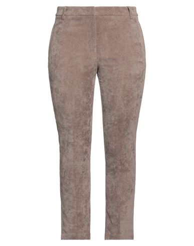 Manila Grace Woman Pants Light Brown Size 4 Polyester, Polyamide, Elastane In Beige