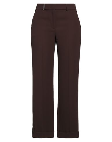 Peserico Woman Pants Dark Brown Size 12 Polyester In Brown