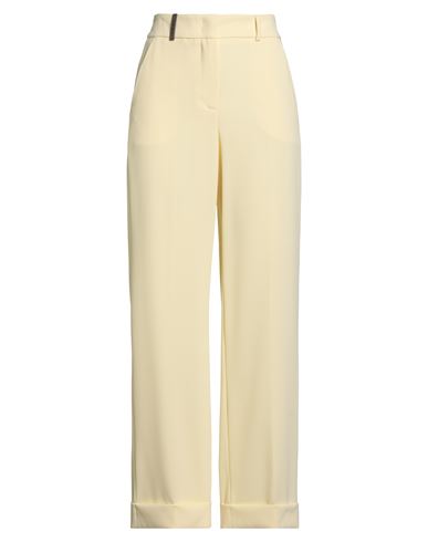 Peserico Woman Pants Pastel Yellow Size 12 Polyester In Green