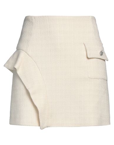 Sandro Woman Mini Skirt Ivory Size 10 Cotton, Viscose, Acrylic, Polyamide In White
