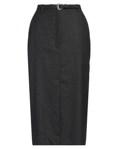 Sandro Twill Midi Skirt In Grey