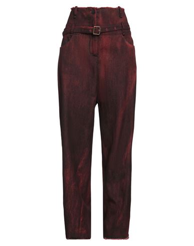 Masnada Woman Jeans Burgundy Size 8 Cotton In Red