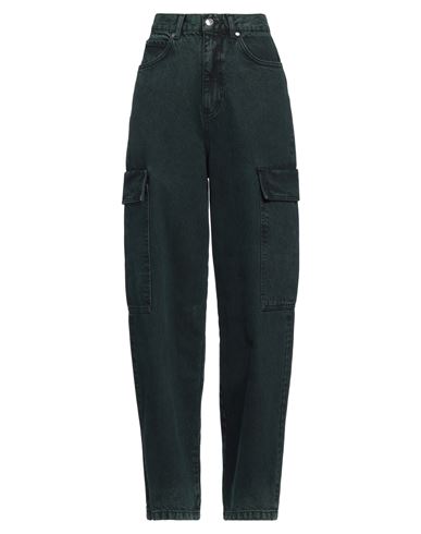 Sandro Woman Jeans Dark Green Size 10 Cotton In Green