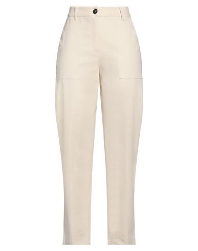 Kartika Woman Pants Ivory Size 8 Cotton, Elastane In White