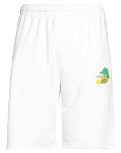 Off-white Man Shorts & Bermuda Shorts White Size M Cotton In White