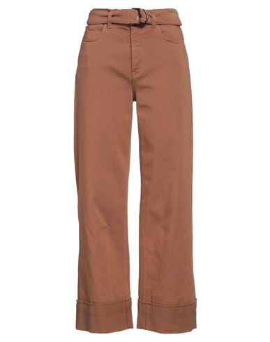 Eleventy Woman Pants Brown Size 2 Cotton, Elastane