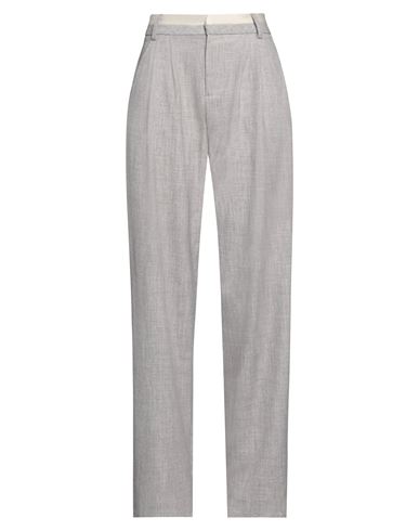 ERMANNO FIRENZE ERMANNO FIRENZE WOMAN PANTS LIGHT GREY SIZE 10 POLYESTER, VISCOSE, ELASTANE 