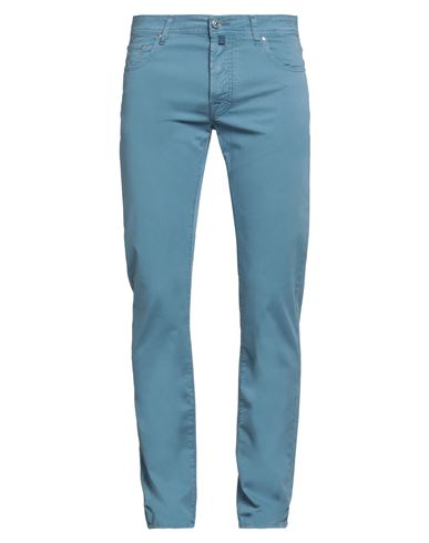 Shop Jacob Cohёn Man Pants Pastel Blue Size 32 Cotton, Elastane, Polyester