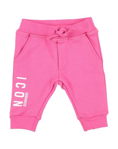 Dsquared2 Icon Newborn Pants Fuchsia Size 3 Cotton, Elastane In Pink