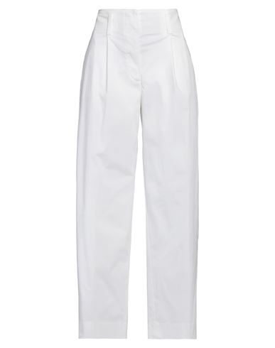 MALO MALO WOMAN PANTS WHITE SIZE 8 COTTON, ELASTANE 