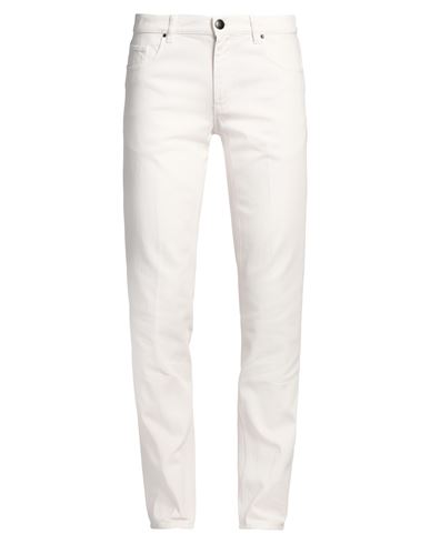 Trussardi Man Pants Ivory Size 35 Cotton In White
