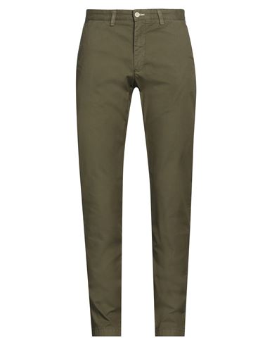 Gant Man Pants Military Green Size 32w-34l Cotton, Elastane In Green