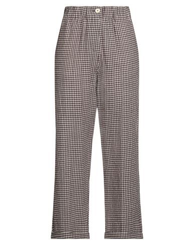 Alysi Crème Woman Pants Burgundy Size 4 Virgin Wool In Gray
