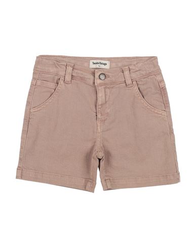 Shop Tocoto Vintage Toddler Girl Denim Shorts Khaki Size 6 Cotton, Elastane In Beige